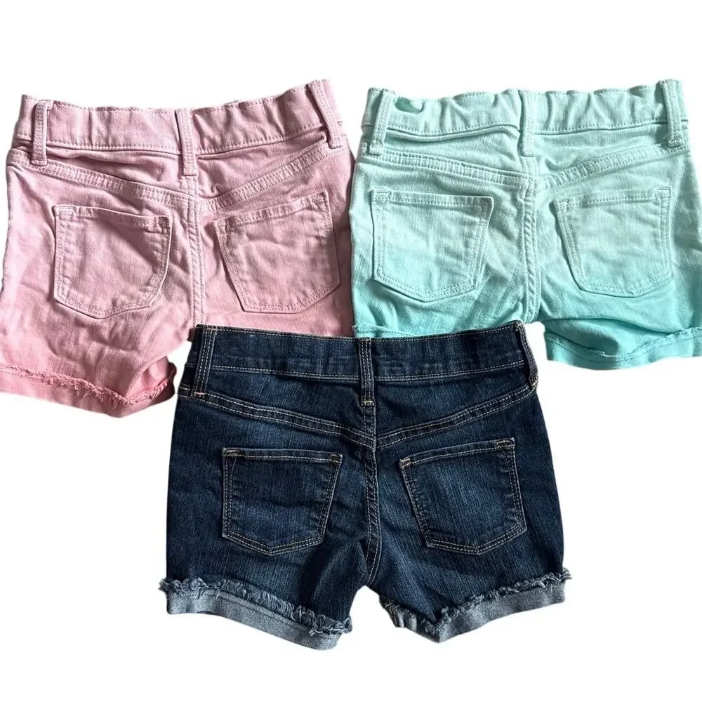 Old Navy 3 Pairs of Girl’s Cuffed Denim Shorts all Size 6